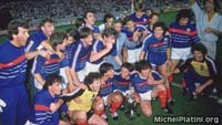 Michel Platini team celebration